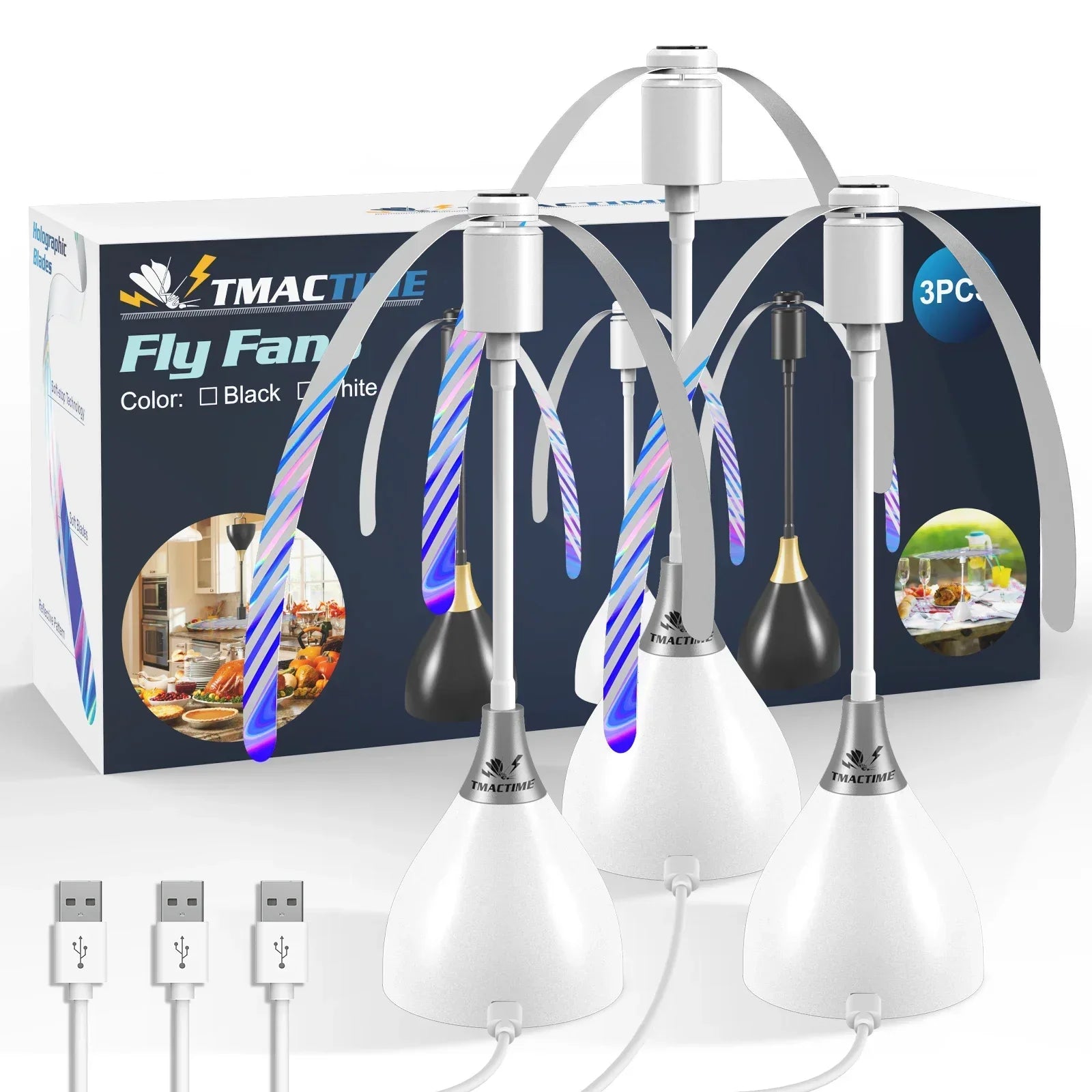 NONE: ventiladores antimoscas para mesa, las mantiene alejadas gracias a sus aspas suaves. USB.