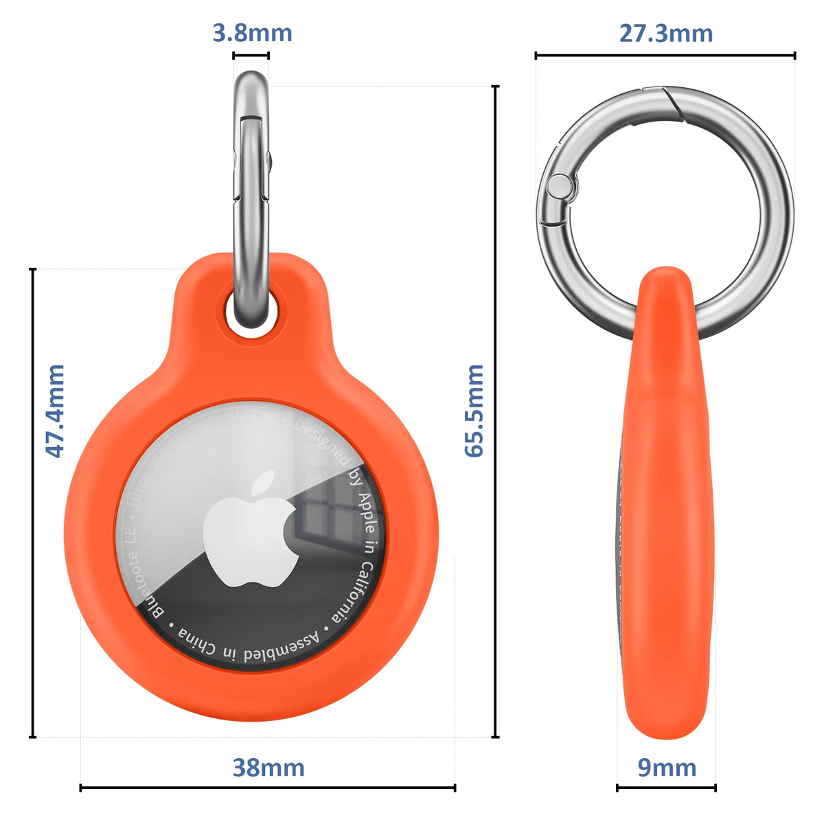 Funda de TPU para Apple AirTag con llavero: carcasa protectora antirrayaduras para localizador