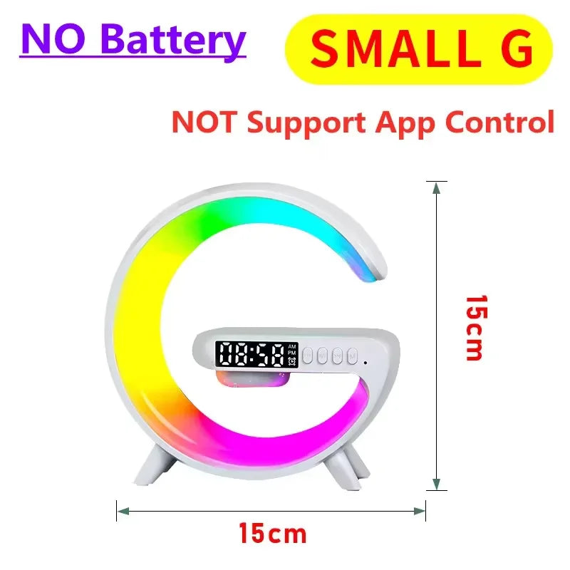 VIKEFON: Base de carga inalámbrica multifunción con luz RGB, despertador y altavoz para iPhone, Samsung y Xiaomi: estación de carga rápida compacta