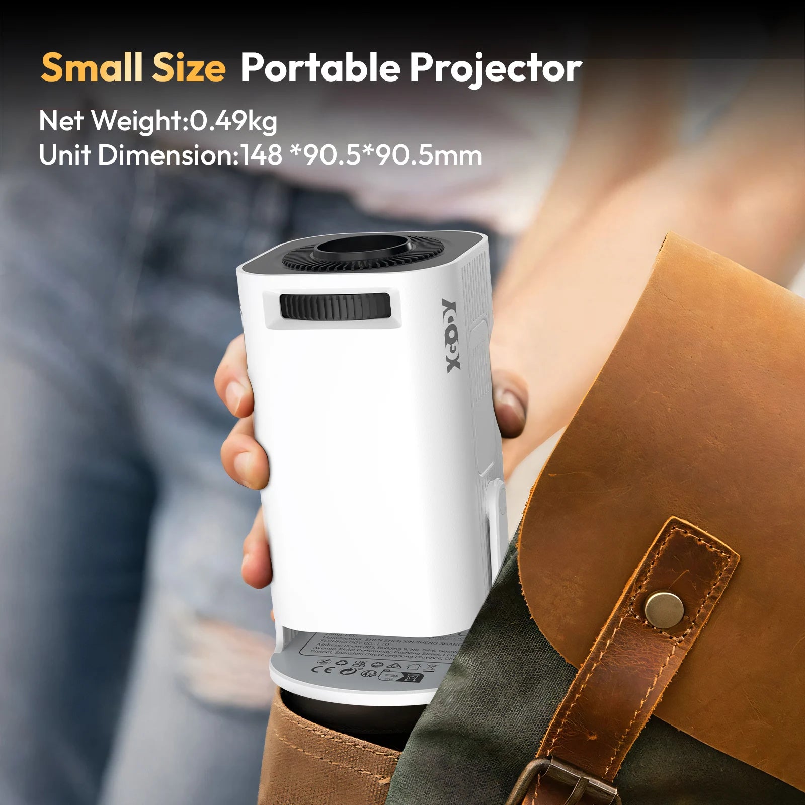 Xgody Gimbal 3 Pro 4K:  con Wi-Fi 6 y Android, miniproyector portátil para cine en casa y uso al aire libre, 300 ANSI, doble conexión Wi-Fi, Bluetooth 5.4, resolución 1280 × 720p