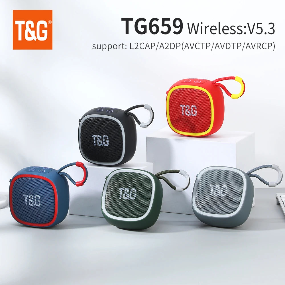 Parlante Bluetooth Mini TG659 Portátil Inalámbrico - TWS, Sonido HIFI Potente, Radio y TF