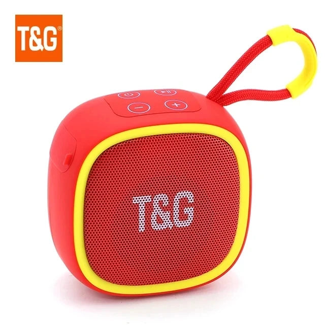 T&G: Altavoz inalámbrico Bluetooth, miniradio portátil FM, resistente al agua, pequeño subwoofer, caja de sonido, altavoz para música, altavoz para ordenador, PC, AUX, caja de sonido