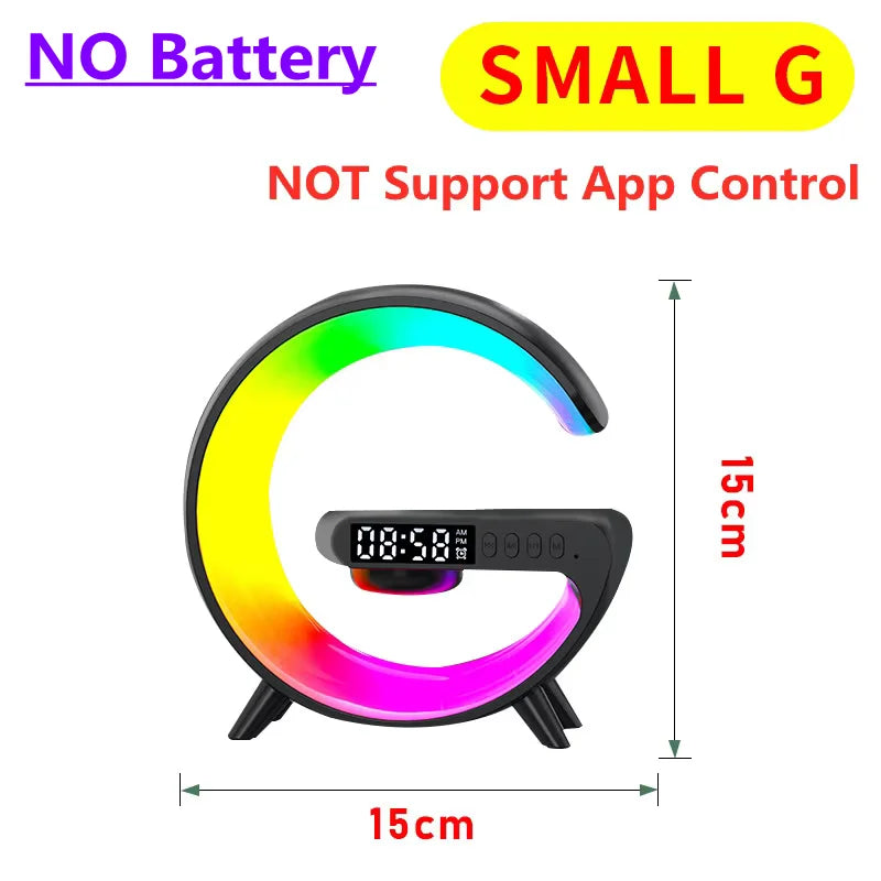 VIKEFON: Base de carga inalámbrica multifunción con luz RGB, despertador y altavoz para iPhone, Samsung y Xiaomi: estación de carga rápida compacta