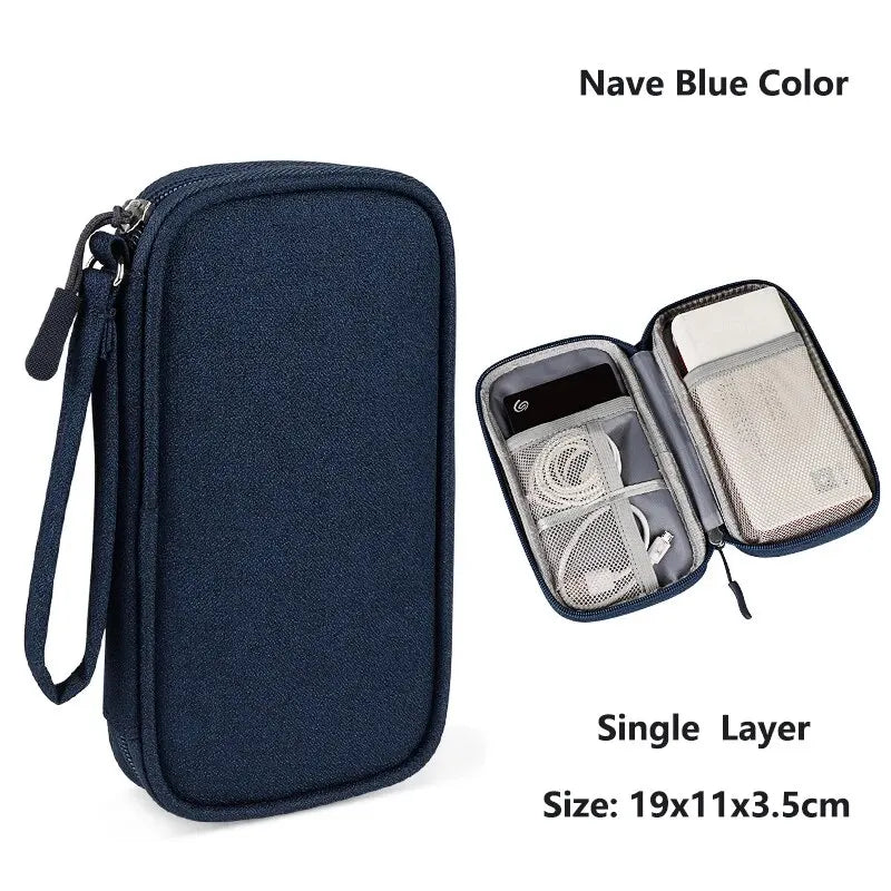 Estuche de almacenamiento para cables de datos,  organizador de viaje para cables, cargadores USB