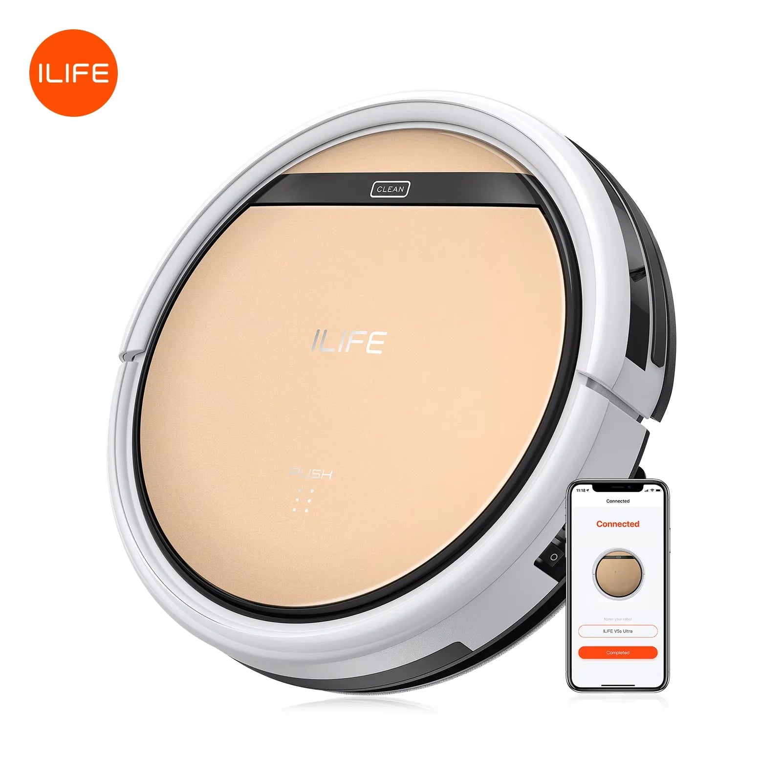 ILIFE V5s Ultra Robot Aspirador y Fregasuelos 2 en 1, 4000Pa de Succión, Control por App.