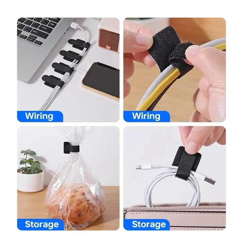 Bridas reutilizables para cables. Organizador de cables. Sujetacables. Organizador de cables autoadhesivo y ajustable. Correas para organizar el escritorio.