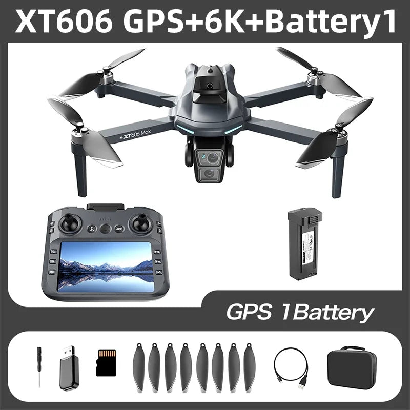 Lenovo XT606: Dron con GPS, cámara profesional 4K y 8K HD, pantalla FPV, sistema de evitación de obstáculos de 360°, cuadricóptero