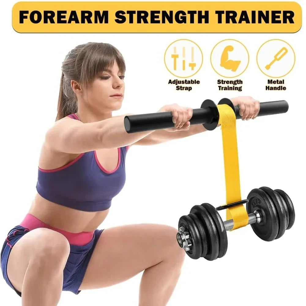 Entrenador de Fuerza Ajustable para Antebrazo - Rodillo de Muñeca para Ejercicio en Casa - Mango Engrosado Antideslizante con Correa - Equipo de Fitness para Tren Superior
