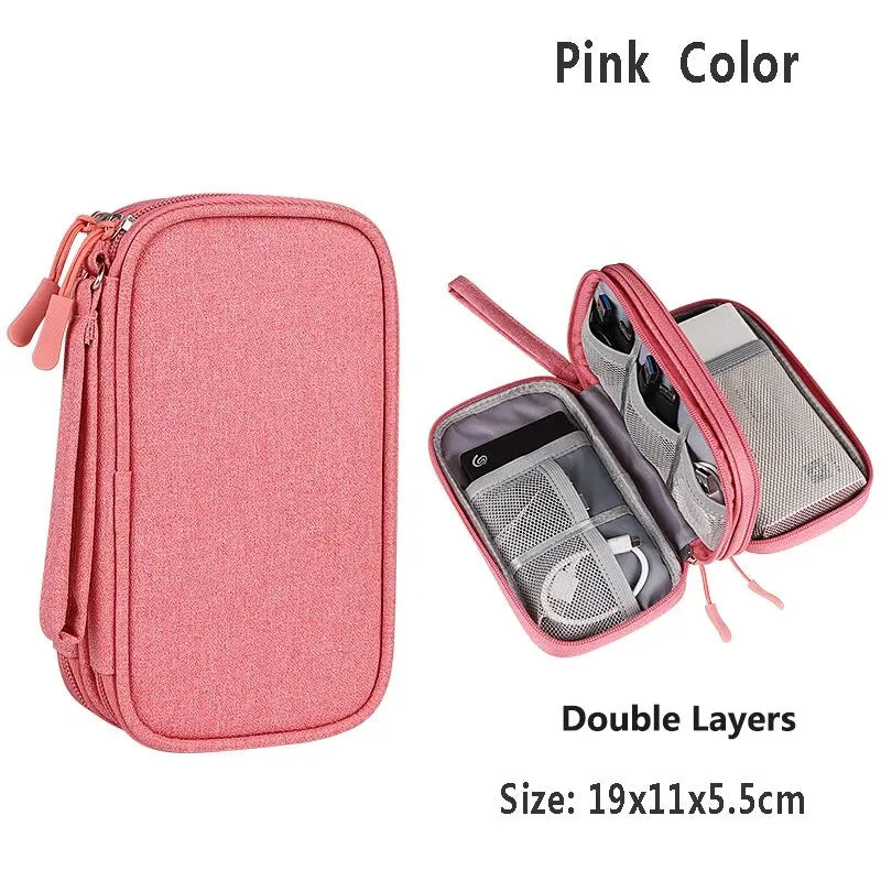 Estuche de almacenamiento para cables de datos,  organizador de viaje para cables, cargadores USB