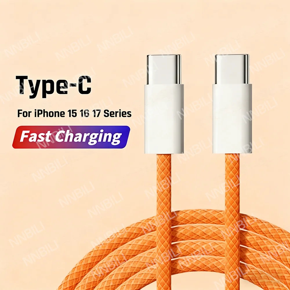 Cargador rápido original PD de 60 W con cable USB-C a Tipo C de 6 A para iPhone 15, 16 y 17 Pro Max; carga rápida para Samsung S26 y Xiaomi