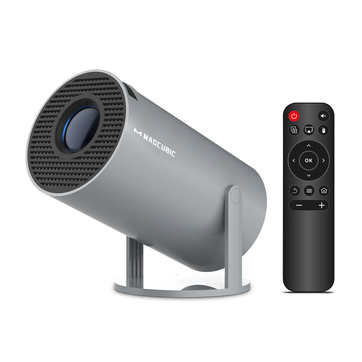 Magcubic HY300pro: con Android 14, Wi-Fi 6, 290 ANSI, 1280 × 720p, 8K, 180°, cable flexible.