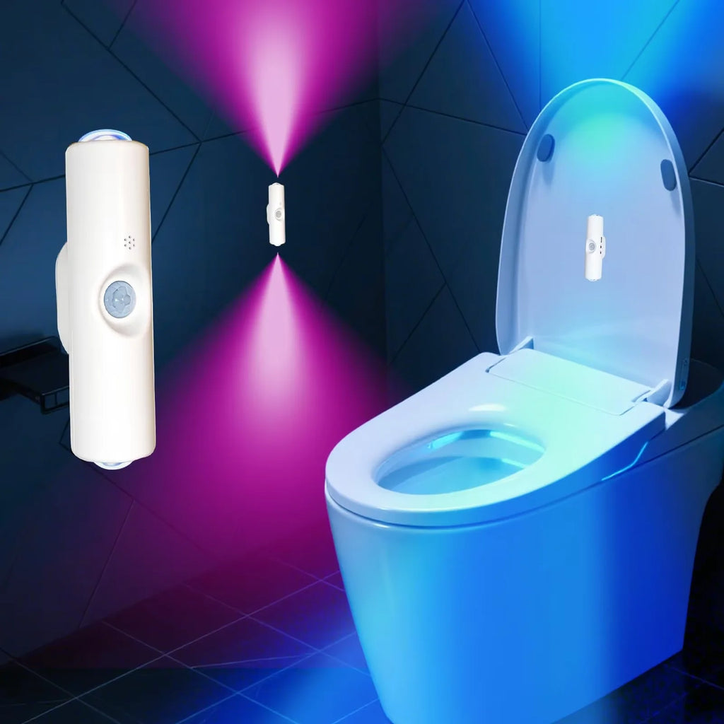 Aplique inteligente RGB de doble cabezal con sensor de movimiento, luz nocturna magnética y foco recargable para la decoración del dormitorio, el armario, el jardín y otras estancias