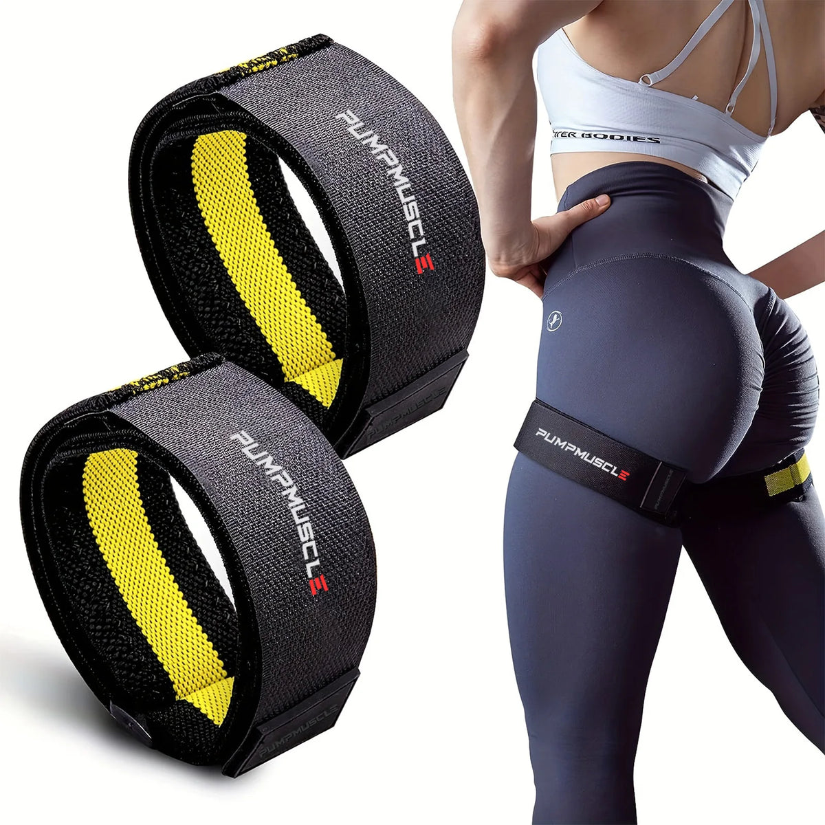 2 Piezas Bandas de Restricción de Flujo Sanguíneo Ajustables para Piernas - Potencian el Crecimiento Muscular y la Fuerza, Ideales para Entrenamiento de Piernas y Glúteos (BFR Bands)