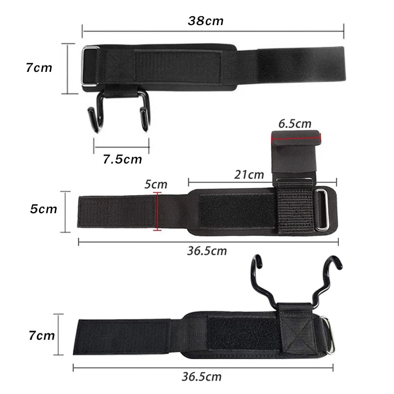 Ganchos para Levantamiento de Pesas - Heavy Duty | Agarre Antideslizante y Correas Ajustables para Dominadas y Powerlifting