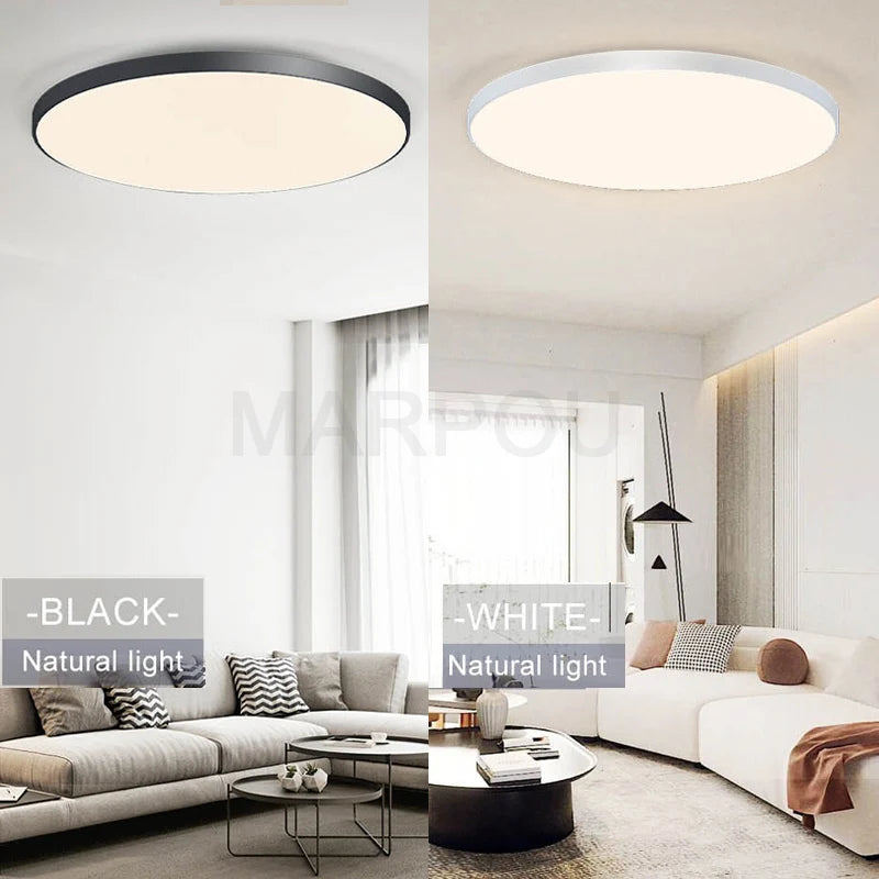Lámpara de techo inteligente MARPOU, lámpara LED para dormitorio, lámparas de techo grandes, luces LED con mando a distancia, luces LED regulables para habitaciones
