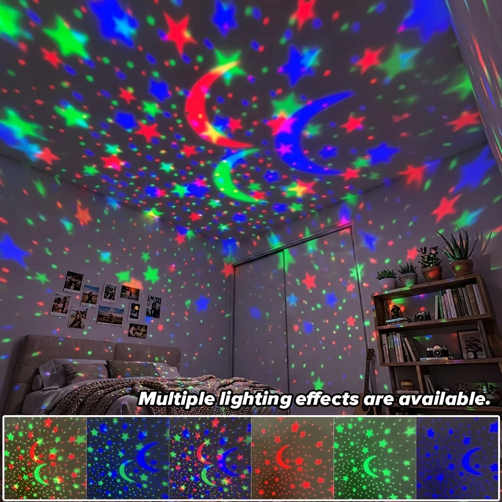 Lámpara LED de noche con cielo estrellado y proyector USB de estrellas y luna, 5 V, para crear ambiente en el hogar y decorar habitaciones