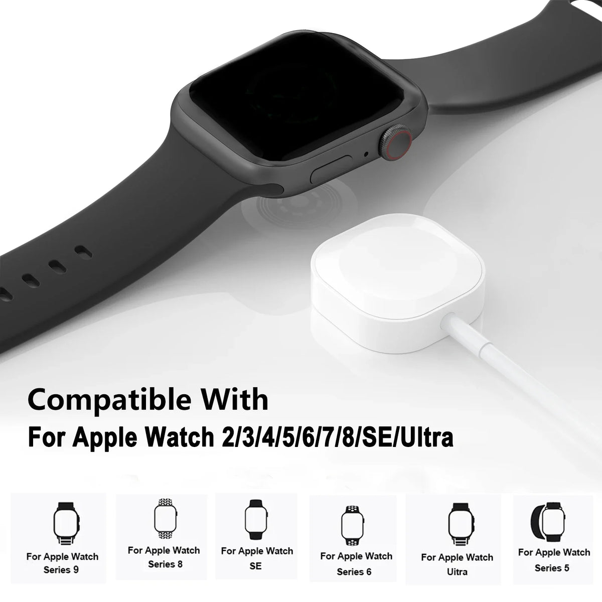 TekaGene: cargador inalámbrico magnético para Apple Watch Series 9, 8, 7, 6, 5, 4 y SE. Cable de carga rápida USB tipo C para iWatch Series 6, 3, 5, 3, 2 y 1.