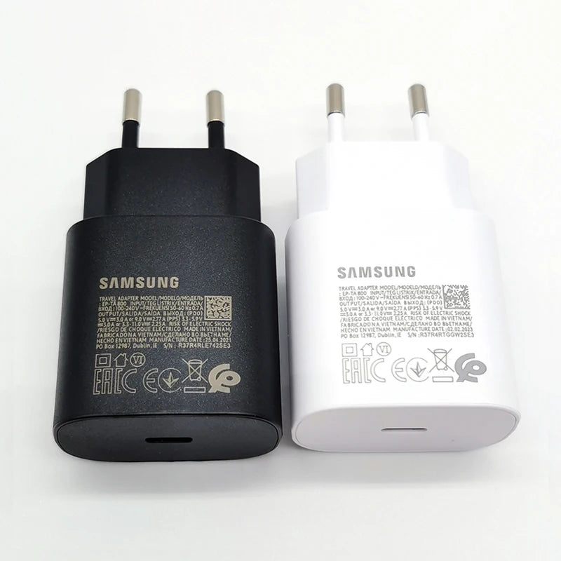 Samsung: cargador ultrarrápido de 25 W  para Galaxy S24, S23, S20, S21, S22 Plus, Note 20, 10, A55, A35, A25, A15, Z Flip, Fold 6, 5, 4 y 3