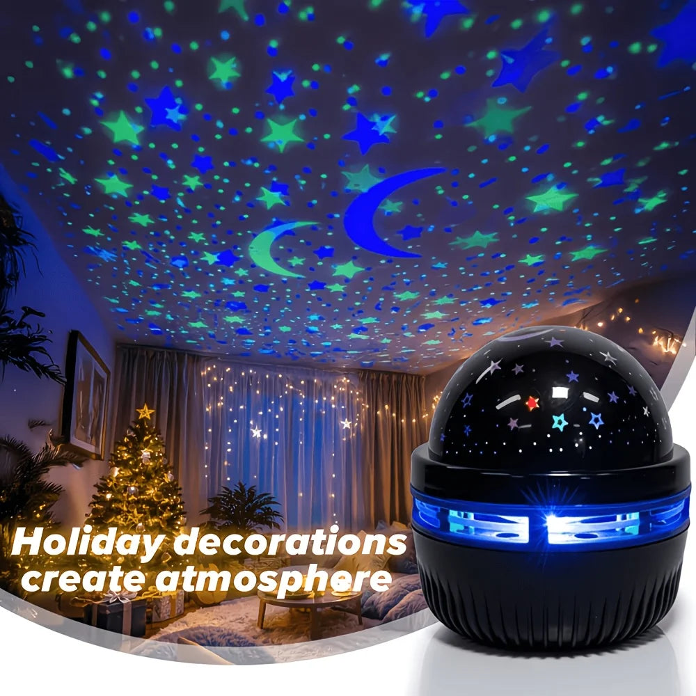 Lámpara LED de noche con cielo estrellado y proyector USB de estrellas y luna, 5 V, para crear ambiente en el hogar y decorar habitaciones