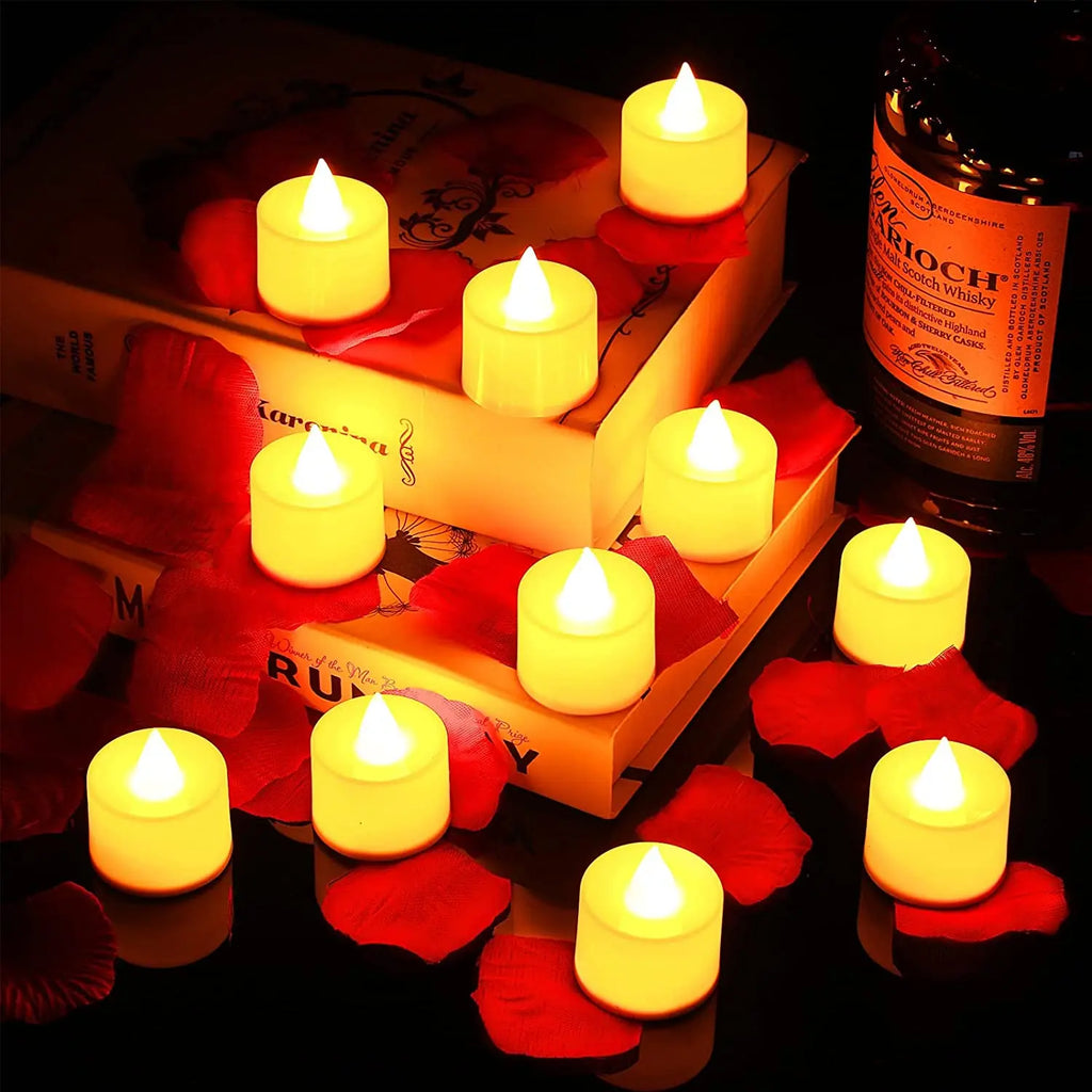 Vela LED a pilas, vela de té sin llama, vela decorativa, lámpara para bodas, fiestas de cumpleaños, decoración del hogar, candelabro y velas
