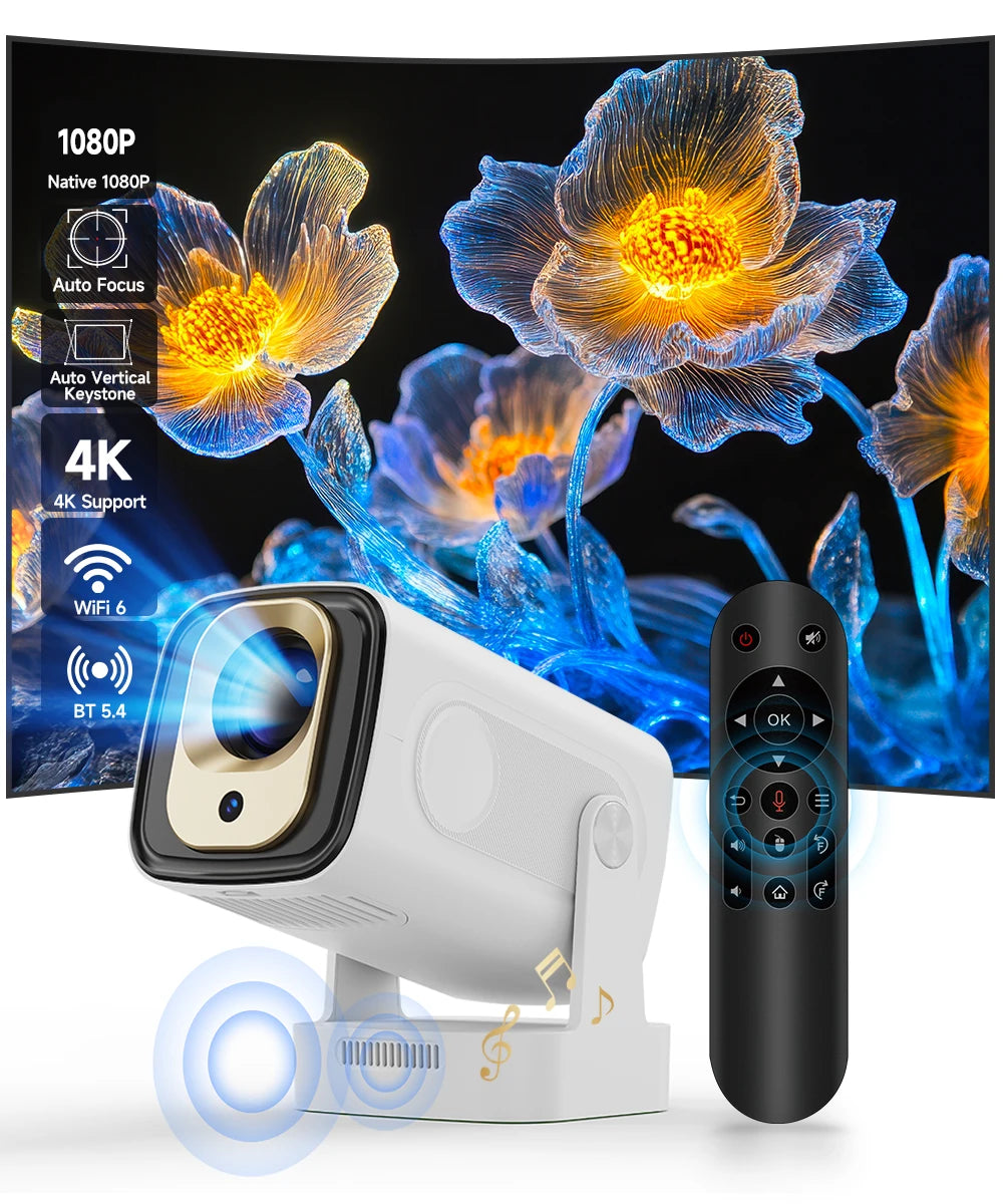 Magcubic HY310, 330 ANSI, enfoque automático, decodificación 4K, proyector con resolución nativa de 1080p, sistema operativo Android 11, altavoz integrado de 5 W, ratón inalámbrico + mando a distancia con control por voz, versión mejorada del HY300