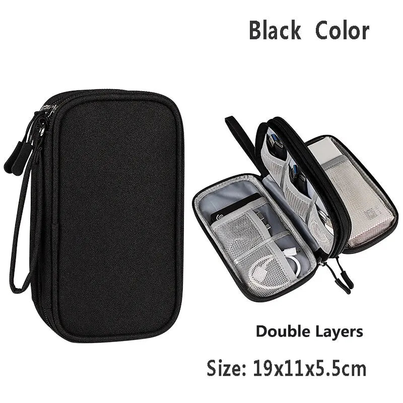 Estuche de almacenamiento para cables de datos,  organizador de viaje para cables, cargadores USB
