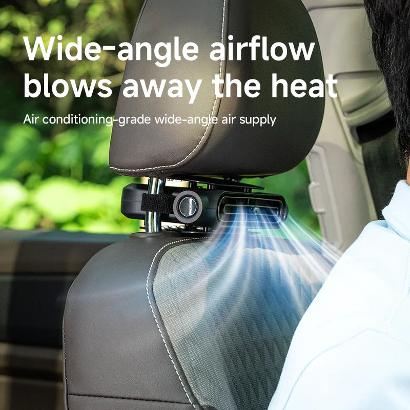 HOMEFISH: Ventilador USB para asientos de coche con 3 velocidades ajustables. Ventilador para los asientos delanteros y traseros de cualquier coche, Jeep.