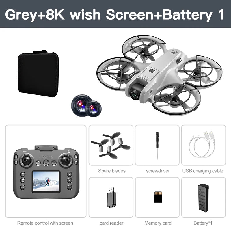 Lenovo V666 : mini dron profesional de 4K para tomas aéreas, con doble cámara de 8K, sistema inteligente de evitación de obstáculos y cuadricóptero sin escobillas.