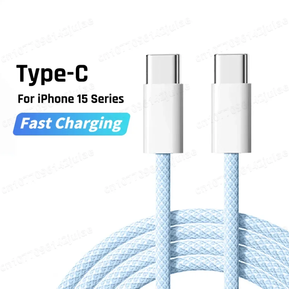 Cargador rápido original PD de 60 W con cable USB-C a Tipo C de 6 A para iPhone 15, 16 y 17 Pro Max; carga rápida para Samsung S26 y Xiaomi