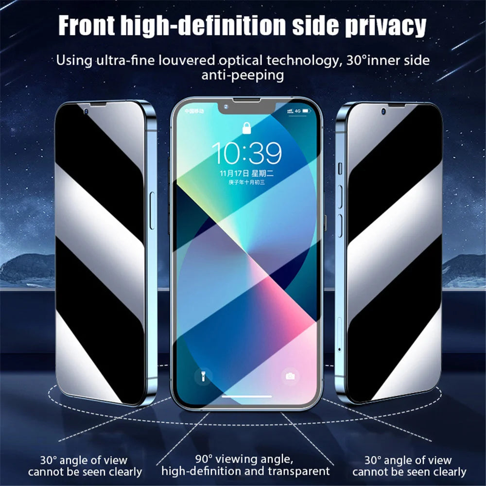 1-3 unidades de cristal templado antiespía para iPhone 18, 17, 17e, 16e, 16 y 15 Pro Max; protector de pantalla de privacidad para iPhone 15, 14 Plus, 13, 12 y 11 Pro Max