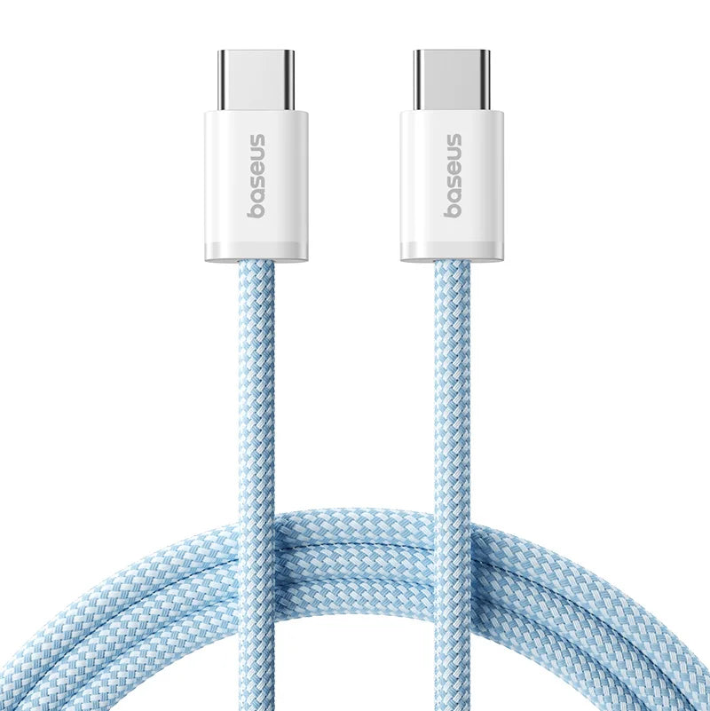 Cable Baseus de 100 W de tipo C a USB-C para iPhone 16 y 15; cable de carga rápida para MacBook, iPad, Samsung y Xiaomi; cable USB-C de alta velocidad