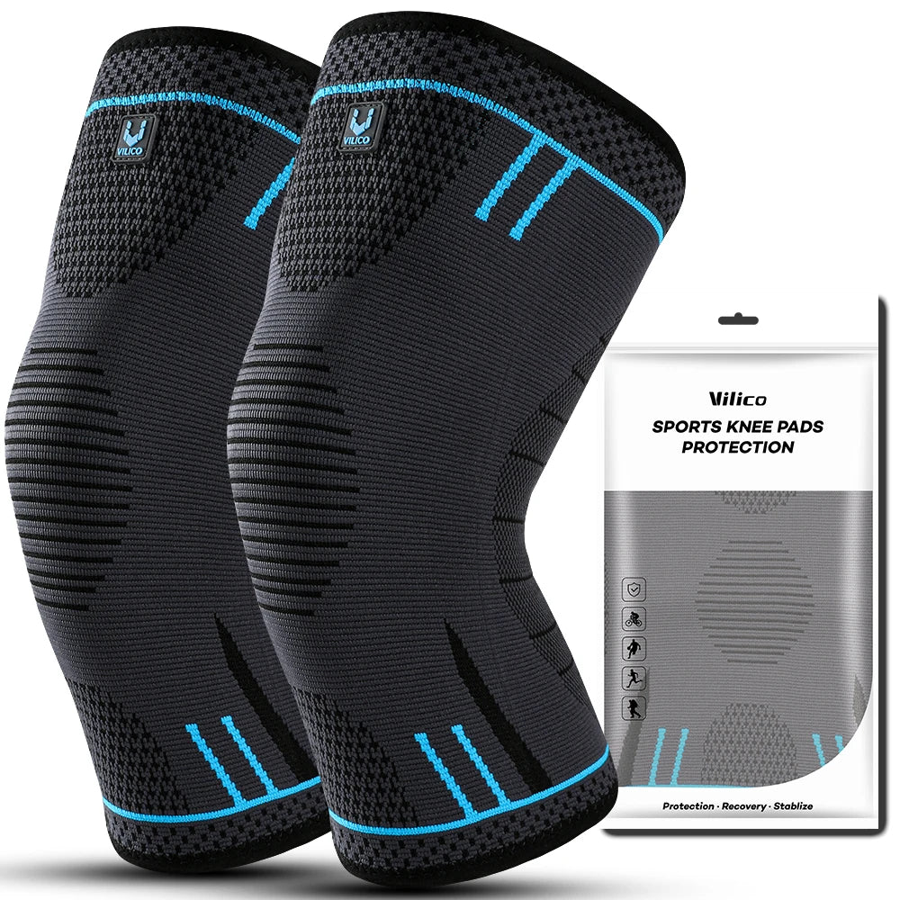 Rodillera de Compresión Elástica Transpirable con Resortes | Manga de Soporte para Rodilla | Protector Deportivo para Gym, Baloncesto, Voleibol y Running - 1 Pieza
