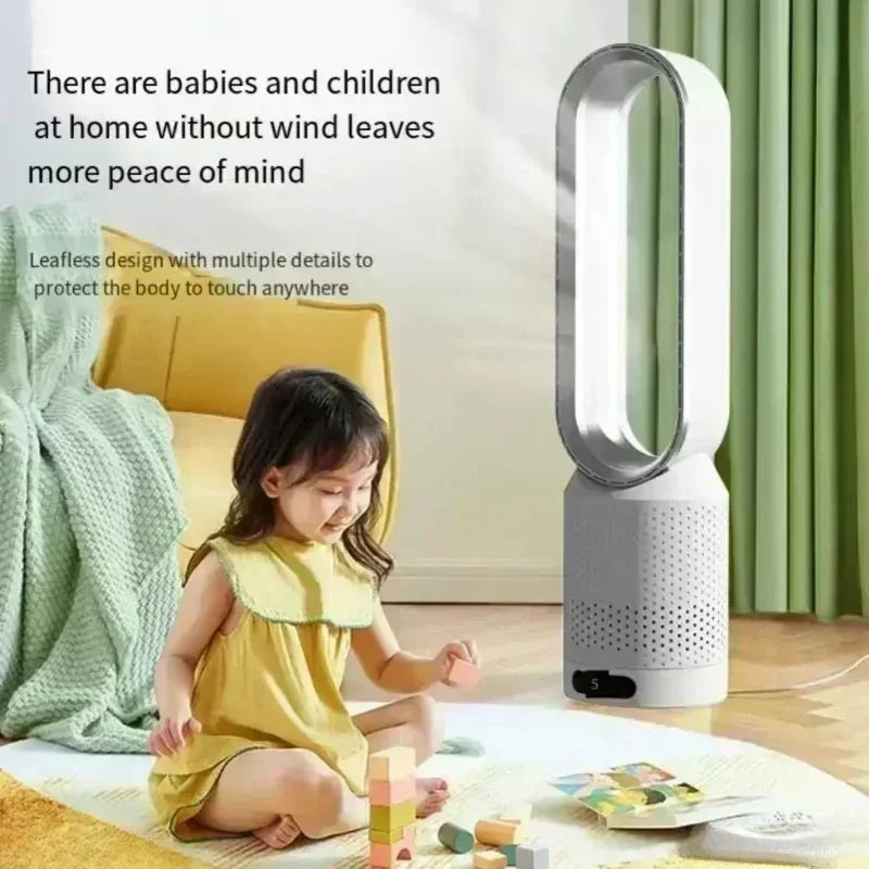 NUOYING: Ventilador sin aspas de 20 pulgadas,  ventilador eléctrico de torre ultrasilencioso para dormitorios.