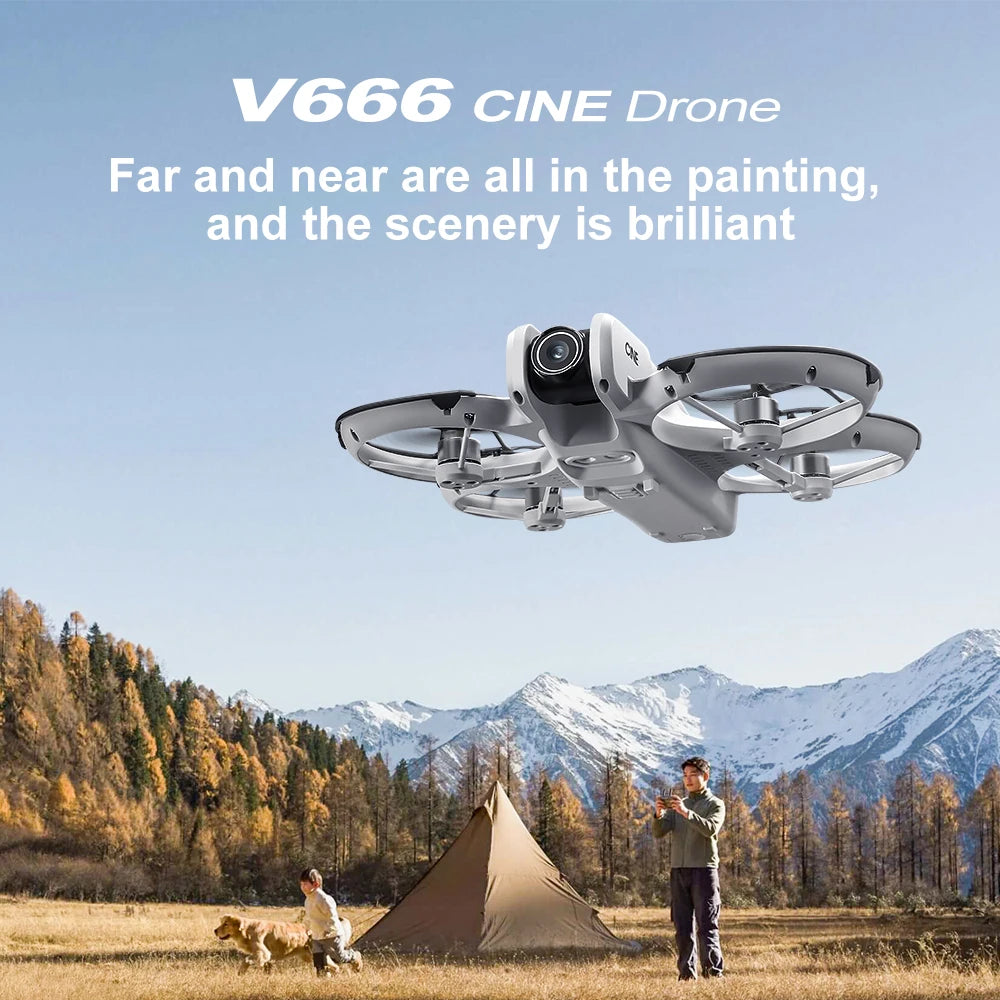 Lenovo V666 : mini dron profesional de 4K para tomas aéreas, con doble cámara de 8K, sistema inteligente de evitación de obstáculos y cuadricóptero sin escobillas.