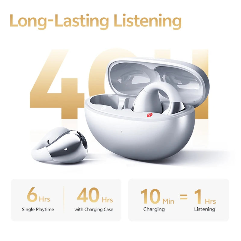 QCY Crossky C30S:  inalámbricos, Bluetooth 6.0, con clip, audio de alta resolución LDAC, conexión dual, 40 horas de autonomía e impermeabilidad IPX5
