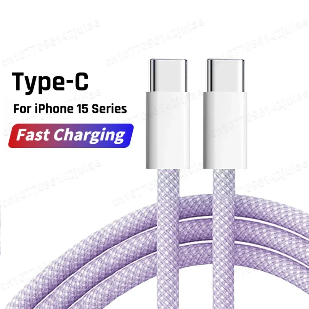 Cargador rápido original PD de 60 W con cable USB-C a Tipo C de 6 A para iPhone 15, 16 y 17 Pro Max; carga rápida para Samsung S26 y Xiaomi