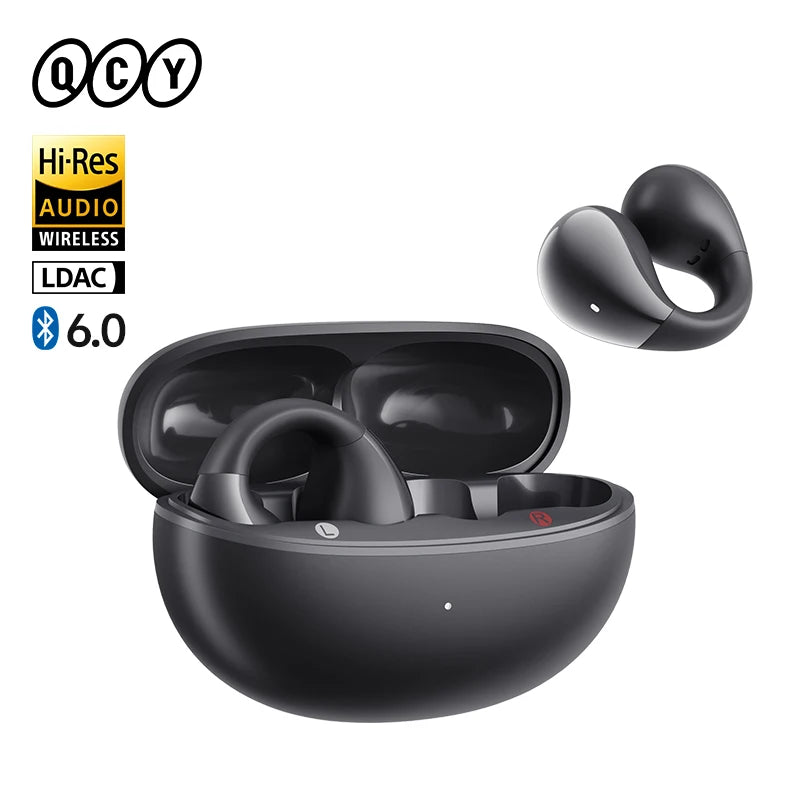 QCY Crossky C30S:  inalámbricos, Bluetooth 6.0, con clip, audio de alta resolución LDAC, conexión dual, 40 horas de autonomía e impermeabilidad IPX5