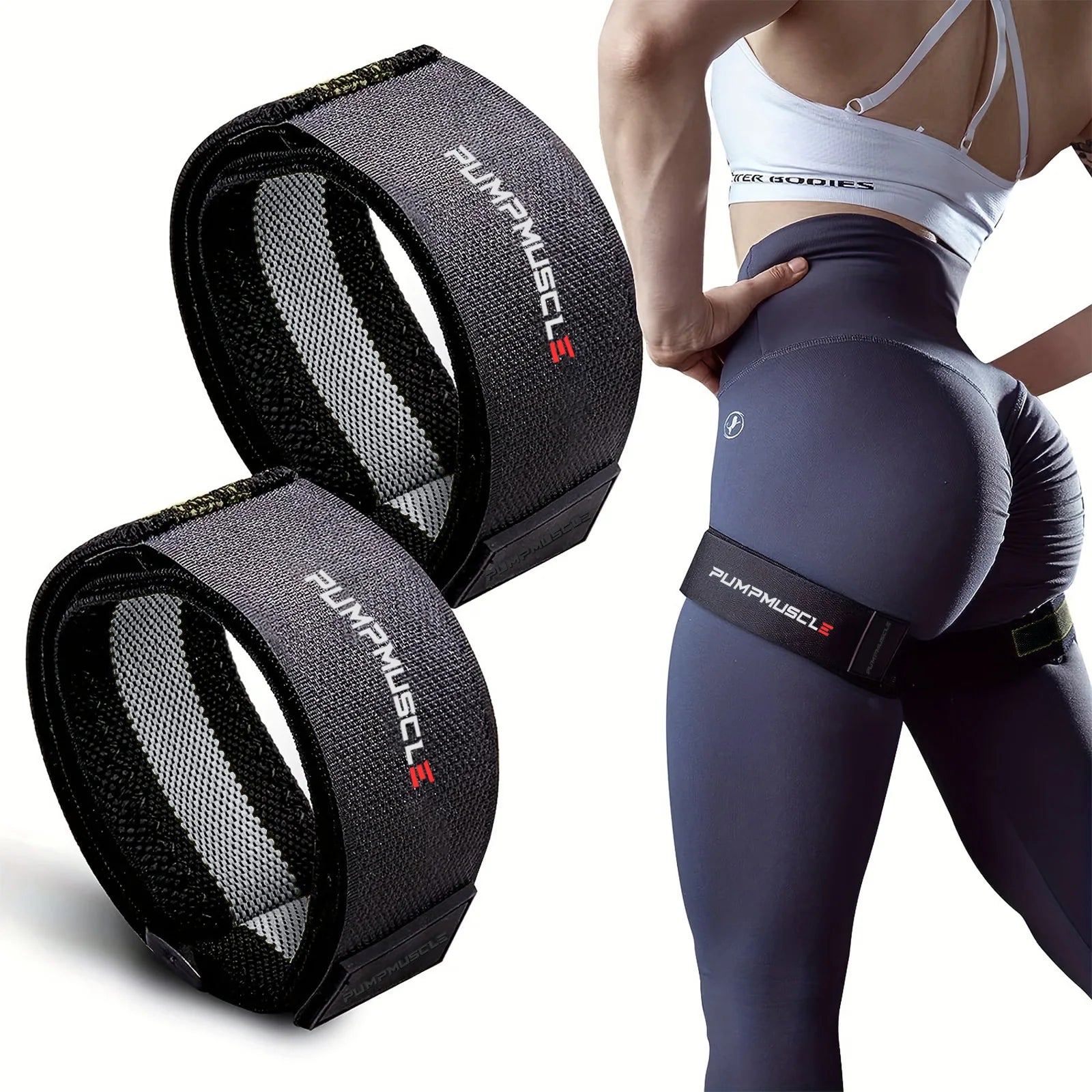 2 Piezas Bandas de Restricción de Flujo Sanguíneo Ajustables para Piernas - Potencian el Crecimiento Muscular y la Fuerza, Ideales para Entrenamiento de Piernas y Glúteos (BFR Bands)