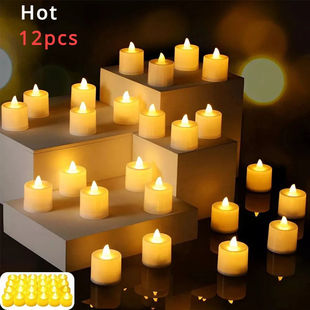 Vela LED a pilas, vela de té sin llama, vela decorativa, lámpara para bodas, fiestas de cumpleaños, decoración del hogar, candelabro y velas