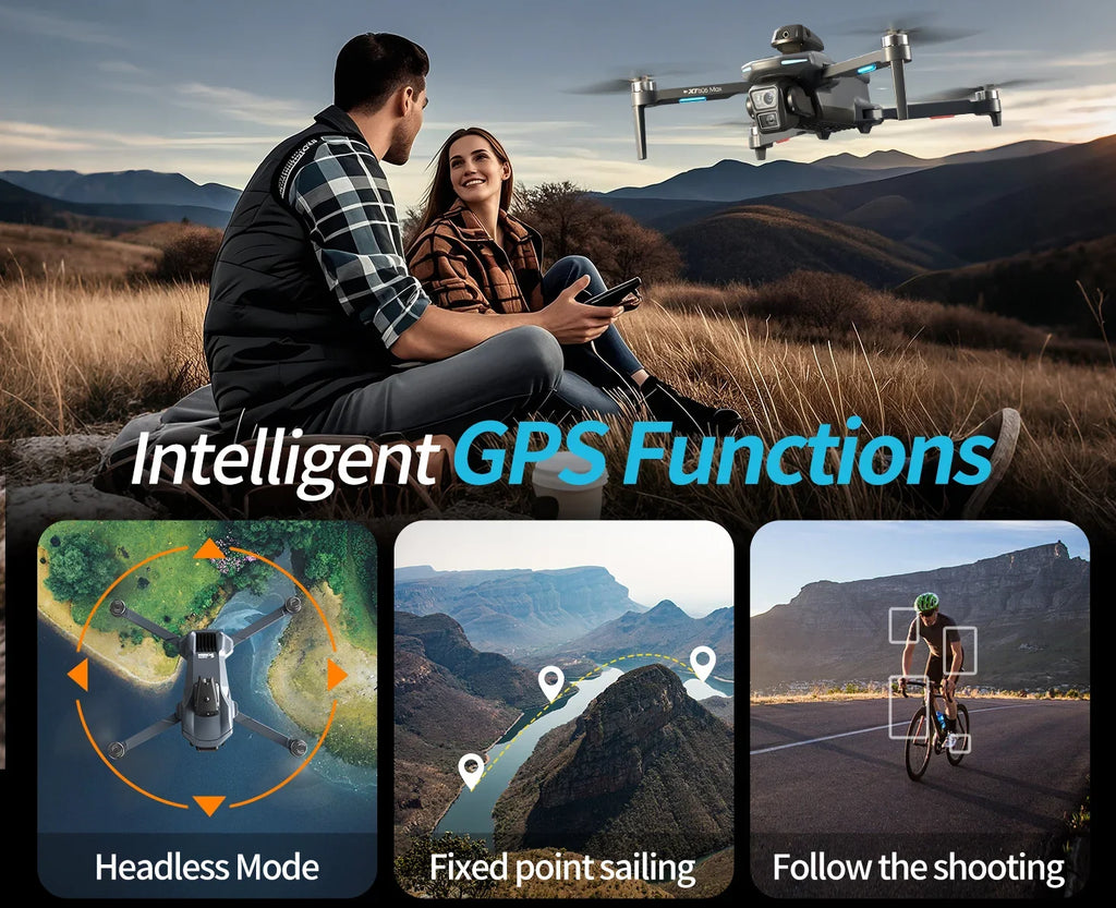 Lenovo XT606: Dron con GPS, cámara profesional 4K y 8K HD, pantalla FPV, sistema de evitación de obstáculos de 360°, cuadricóptero
