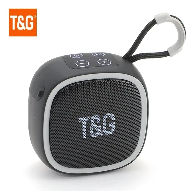 T&G: Altavoz inalámbrico Bluetooth, miniradio portátil FM, resistente al agua, pequeño subwoofer, caja de sonido, altavoz para música, altavoz para ordenador, PC, AUX, caja de sonido