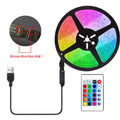 Barra de luz LED de 5 m con conector USB, 24 teclas, LED 5050 RGB multicolor, para fondo de TV, sala de juegos, decoración de fiestas familiares y luz nocturna