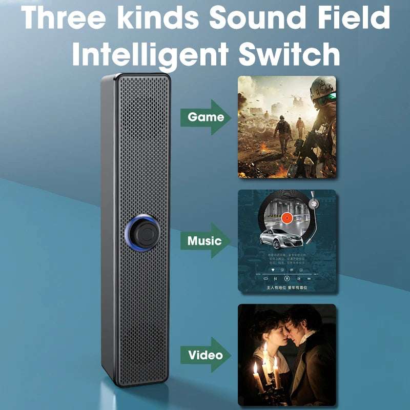 NOCCLILI: altavoces Bluetooth 4D Surround, barra de sonido para ordenador y televisor.