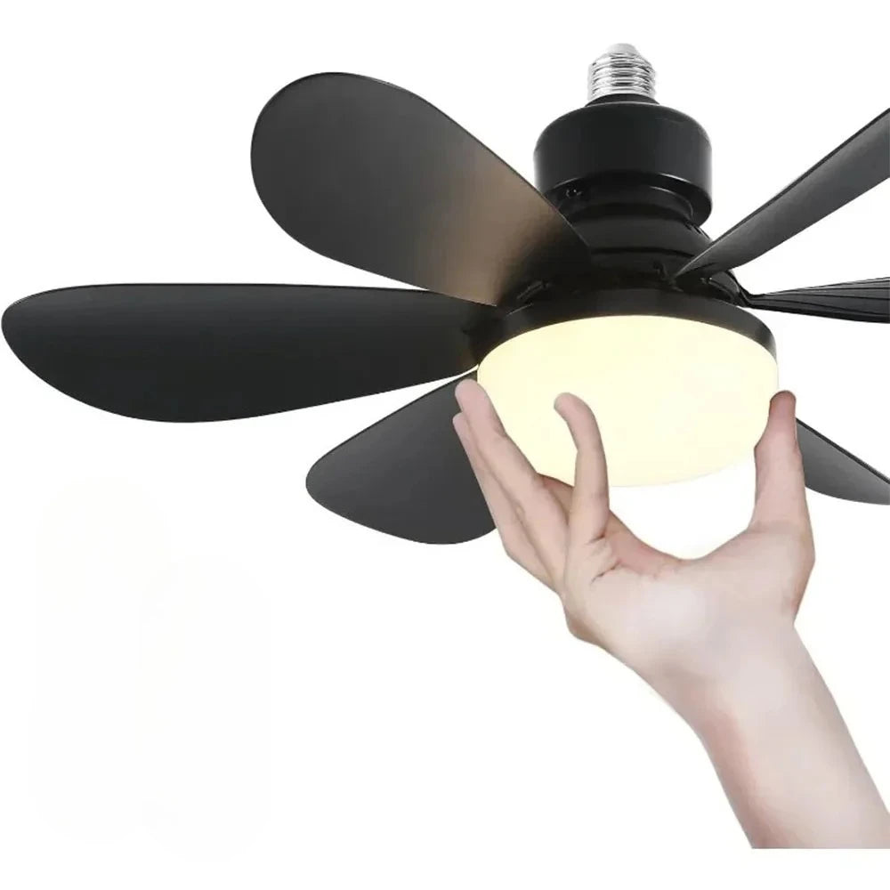 RTONTR: Ventilador de techo de 30 W/40 W con luz LED y mando a distancia, casquillo E27; silencioso para el dormitorio y el salón