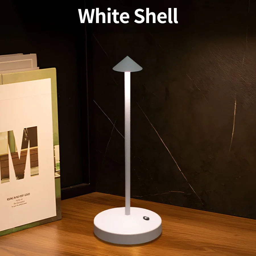 Lámpara de mesa LED recargable con sensor táctil, lámpara de noche para restaurante, hotel, bar y dormitorio, con 3 temperaturas de color y regulación continua de la intensidad