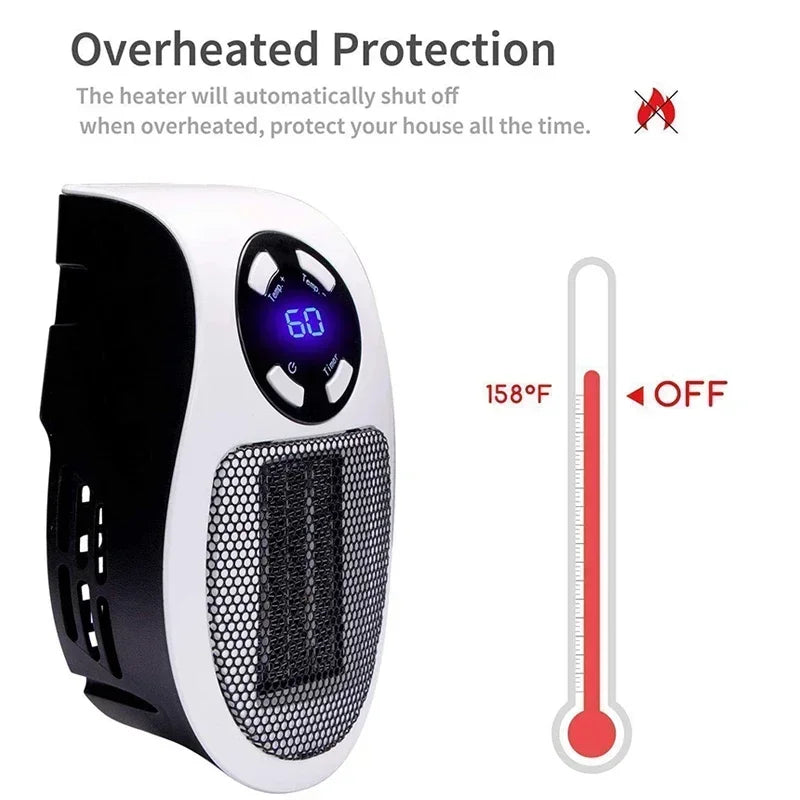 Calefactor Eléctrico de Pared 350W con Mando a Distancia - Calefactor Portátil de Montaje en Pared, Calefacción Conveniente para Habitación en Invierno