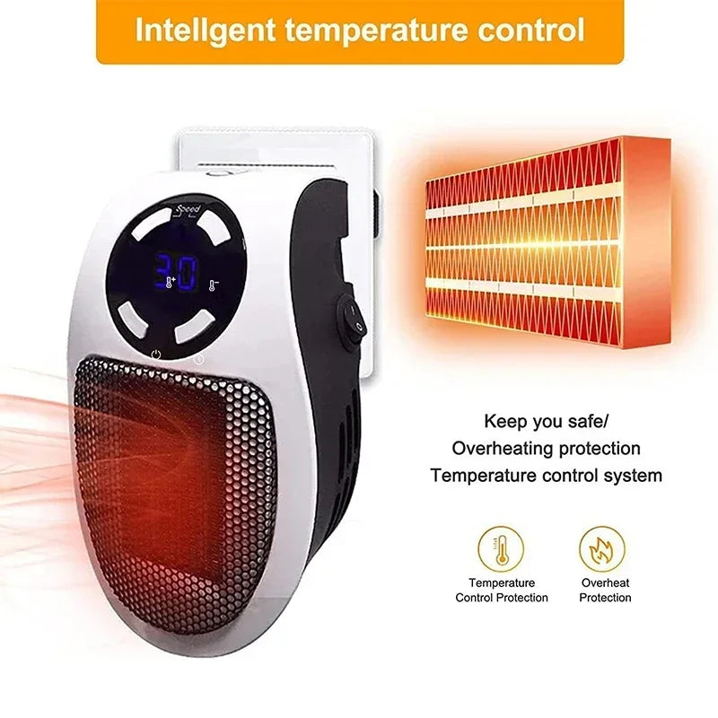 Calefactor Eléctrico de Pared 350W con Mando a Distancia - Calefactor Portátil de Montaje en Pared, Calefacción Conveniente para Habitación en Invierno