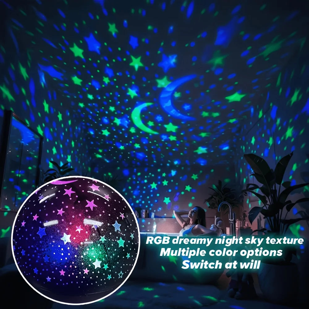 Lámpara LED de noche con cielo estrellado y proyector USB de estrellas y luna, 5 V, para crear ambiente en el hogar y decorar habitaciones