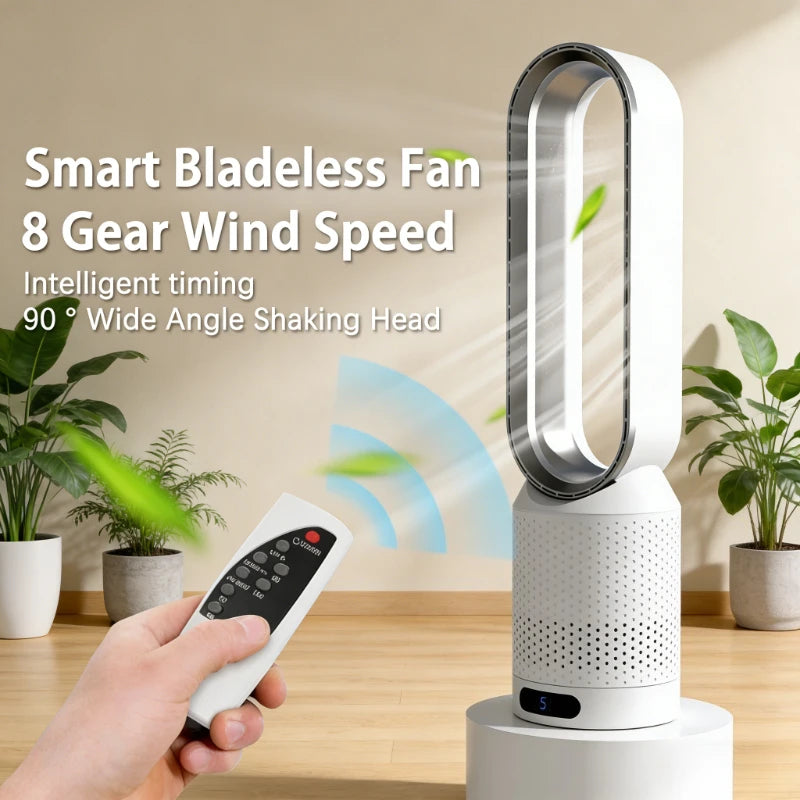 NUOYING: Ventilador sin aspas de 20 pulgadas,  ventilador eléctrico de torre ultrasilencioso para dormitorios.
