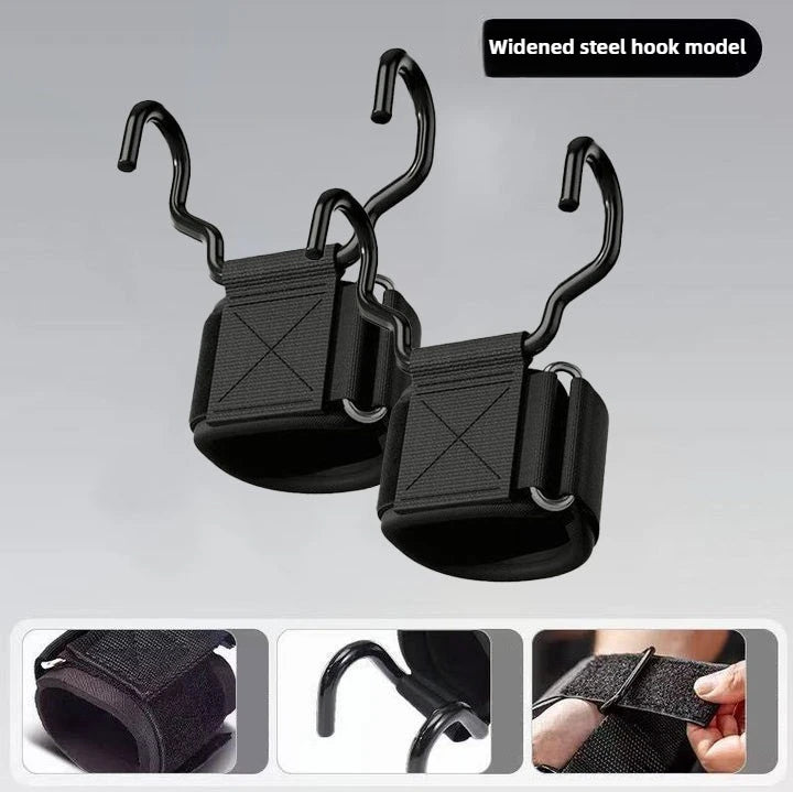 Ganchos para Levantamiento de Pesas - Heavy Duty | Agarre Antideslizante y Correas Ajustables para Dominadas y Powerlifting